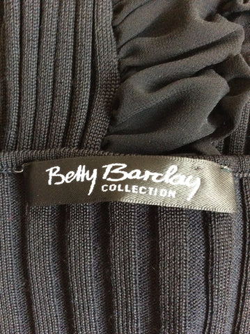 BETTY BARCLAY COLLECTION BLACK RIBBED RUCHED LONG SLEEVE JUMPER SIZE 16 - Whispers Dress Agency - Sold - 5