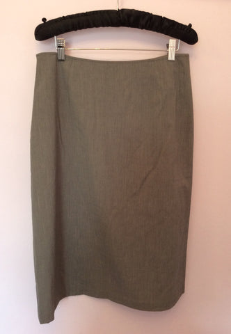 Nitya Grey Embroidered Front Skirt Size 14 - Whispers Dress Agency - Womens Skirts - 2