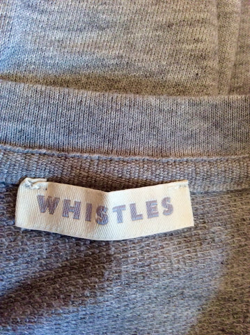 Whistles Light Grey Embroidered Bow Sweatshirt Size 10 - Whispers Dress Agency - Womens Activewear - 3