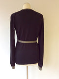JAEGER BLACK & SILVER SPARKLE TIE BELT JUMPER SIZE M - Whispers Dress Agency - Womens Knitwear - 2