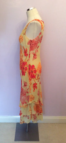 Habella Yellow & Orange Floral Print Dress Size 14 - Whispers Dress Agency - Womens Dresses - 2
