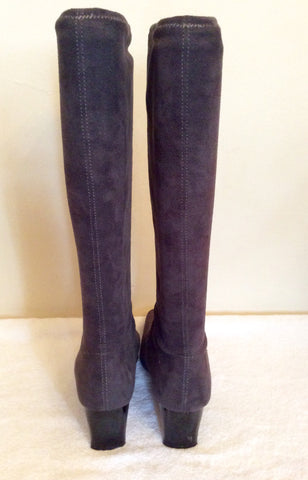 Dark Grey Stretch Knee High Boots Size 5/38 - Whispers Dress Agency - Sold - 3