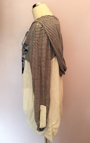 Alain Weiz White & Blue Stripe Fine Knit Linen Cardigan & Top Size 16 - Whispers Dress Agency - Sold - 2
