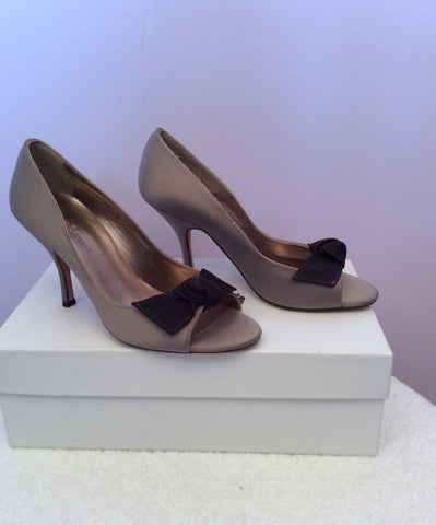 LK Bennett Mink & Brown Satin Peeptoe Heels Size 5/38 - Whispers Dress Agency - Womens Heels - 3