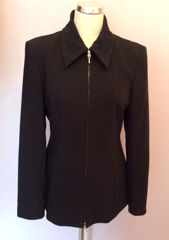 Karen Millen Black Zip Jacket & Long Skirt Suit Size 14 - Whispers Dress Agency - Sold - 2