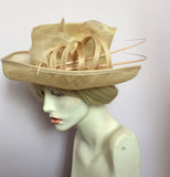 Snoxell Gwyther English Milinery Natural & Cream Formal Hat - Whispers Dress Agency - Womens Formal Hats & Fascinators - 2
