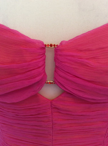 Laundry By Shelli Segal Pink & Orange Silk Dress Size 14 - Whispers Dress Agency - Womens Dresses - 3