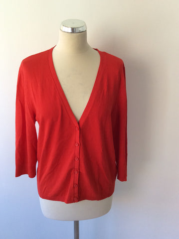 PHASE EIGHT RED V NECK CARDIGAN SIZE 18 - Whispers Dress Agency - Womens Knitwear