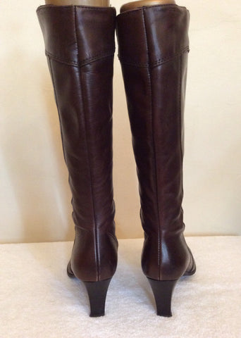 Tamaris Brown Leather Knee High Boots Size 3.5/36 - Whispers Dress Agency - Womens Boots - 5