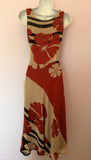 Monsoon Black, Beige & Red Floral Print Silk Dress Size 8 - Whispers Dress Agency - Womens Dresses - 2