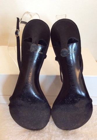 Ralph Lauren Black Satin Strappy Sandals Size 6/39 - Whispers Dress Agency - Sold - 6
