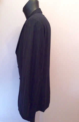 Hugo Boss Navy Blue Pinstripe Wool Jacket Size 48 - Whispers Dress Agency - Mens Suits & Tailoring - 2