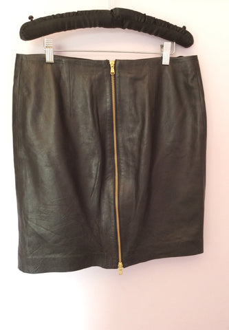 Marks & Spencer Autograph Black Soft Leather Skirt Size 12 - Whispers Dress Agency - Sold - 2