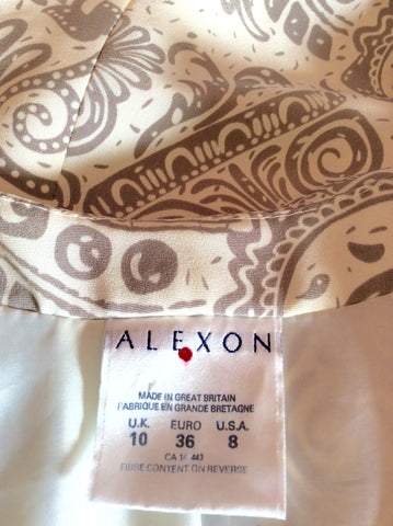 Alexon Beige & Ivory Print Occasion Jacket Size 10 - Whispers Dress Agency - Womens Suits & Tailoring - 4