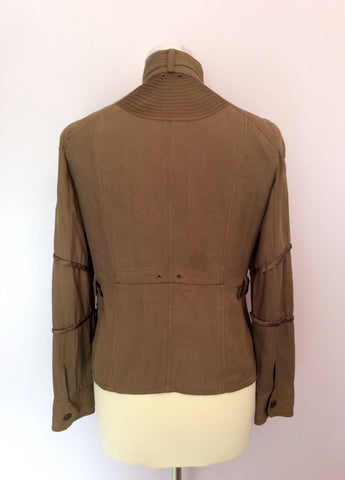 Karen Millen Brown Silk Jacket Size 8 - Whispers Dress Agency - Womens Coats & Jackets - 3