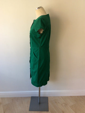 BRAND NEW HOBBS NW3 APPLE GREEN BUTTON THROUGH DRESS SIZE 12 - Whispers Dress Agency - Womens Dresses - 2