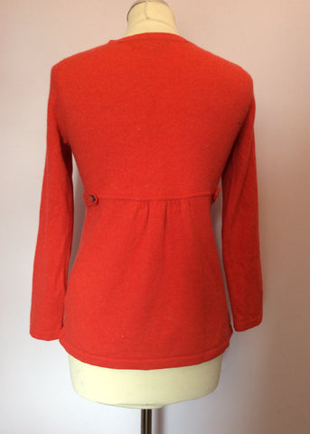 Boden Coral Red 100% Cashmere Cardigan Size 10 - Whispers Dress Agency - Sold - 3