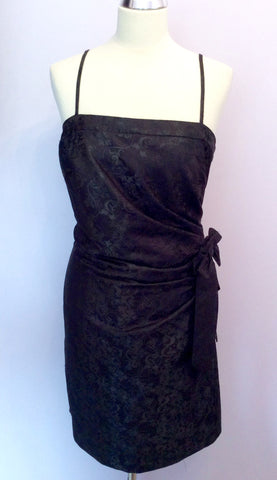 Marks & Spencer Autograph Black Strappy Bow Trim Dress Size 16 - Whispers Dress Agency - Womens Dresses - 1