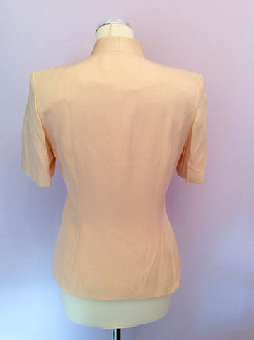 Gina Bacconi Peach Embroidered Skirt Suit Size 10 - Whispers Dress Agency - Sold - 3