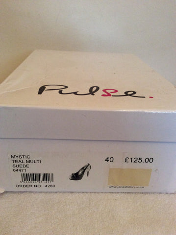 Pulse Mystic Teal, Grey & Black Suede Heels Size 7/40 - Whispers Dress Agency - Womens Heels - 8