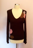 Jaeger Dark Brown Silk & Cashmere Jumper Size L - Whispers Dress Agency - Sold - 1