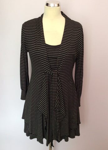 The Masai Clothing Company Black & White Stripe Top & Cardigan Size S - Whispers Dress Agency - Sold - 1
