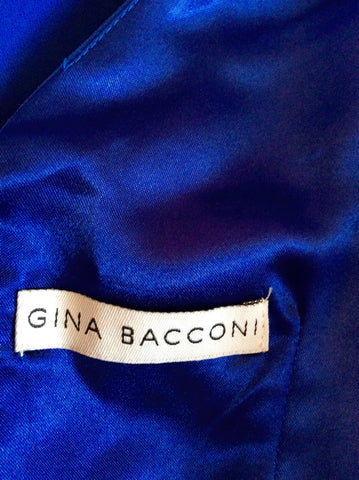 GINA BACCONI BLUE LONG SLEEVE DRESS SIZE 10 - Whispers Dress Agency - Womens Dresses - 4