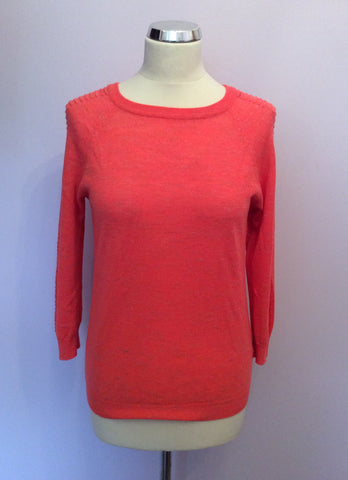 Whistles Neon Orange Fine Knit Jumper Size 10 - Whispers Dress Agency - Womens Knitwear - 1
