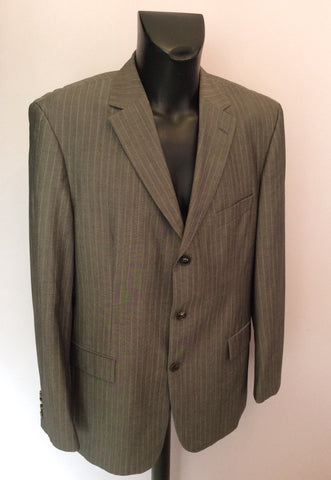 Hugo Boss Grey Pinstripe Wool Suit Size 44/ 38W/ 32L - Whispers Dress Agency - Sold - 2