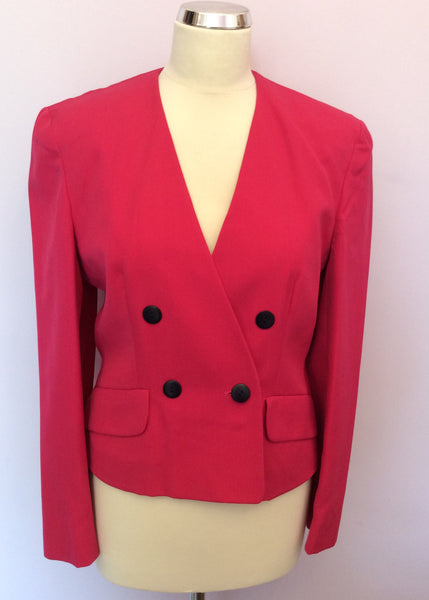 Vintage Jaeger Bright Pink Double Breasted Jacket Size 10 - Whispers Dress Agency - Womens Vintage - 1
