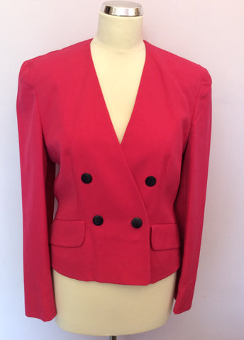Vintage Jaeger Bright Pink Double Breasted Jacket Size 10 - Whispers Dress Agency - Womens Vintage - 1