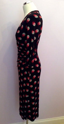 Laura Ashley Black, Red & White Spot Wrap Dress Size 8 - Whispers Dress Agency - Womens Dresses - 2
