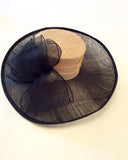 Natural Straw & Black Wide Brim Bow Trim Formal Hat - Whispers Dress Agency - Womens Formal Hats & Fascinators - 3