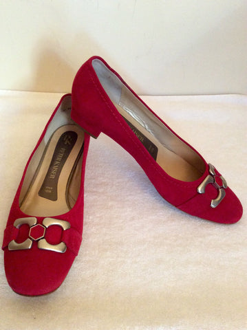 Peter Kaiser Red Suede Court Shoes Size 6/39 - Whispers Dress Agency - Sold - 1
