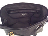 Tula Black Leather & Monogramed Canvas Shoulder / Hand Bag - Whispers Dress Agency - Sold - 5