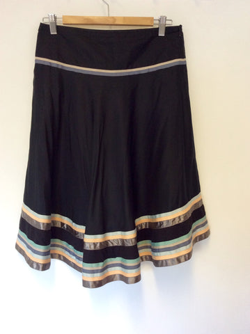 REISS BLACK SILK FLIPPY FULL SKIRT SIZE 10 - Whispers Dress Agency - Womens Skirts - 1