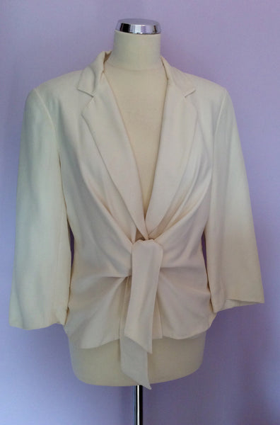 Renatto Nucci Ivory Silk Jacket Size 44 UK 12 - Whispers Dress Agency - Womens Coats & Jackets - 1