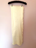 East White Cotton Embroidered & Fringed Wrap - Whispers Dress Agency - Sold - 2