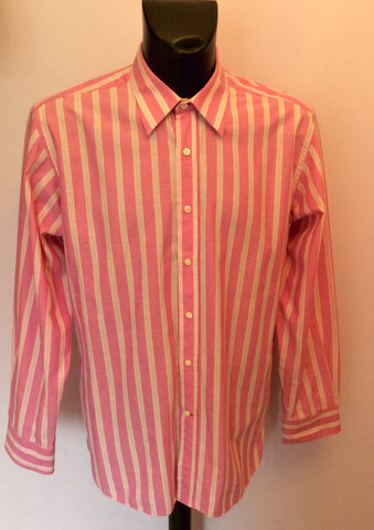 Tommy Hilfiger Pink & White Stripe Long Sleeve Shirt Size L - Whispers Dress Agency - Mens Casual Shirts & Tops - 1