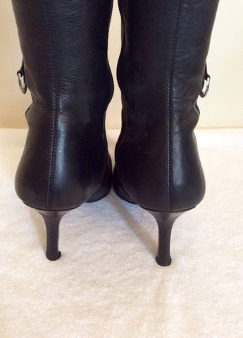 Dune Black Leather Knee Length Boots Size 7/40 - Whispers Dress Agency - Womens Boots - 4