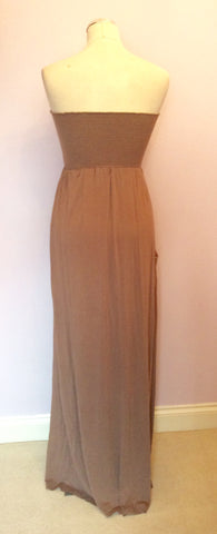 HUSH FAWN BROWN STRAPLESS MAXI DRESS SIZE XS - Whispers Dress Agency - Womens Dresses - 2