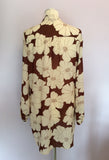 Phase Eight Brown & Cream Floral Print Blouse Size 14 - Whispers Dress Agency - Womens Shirts & Blouses - 2