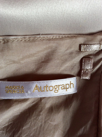 Marks & Spencer Autograph Pale Gold / Champagne Strapless Long Evening Dress Size 8 - Whispers Dress Agency - Womens Dresses - 4