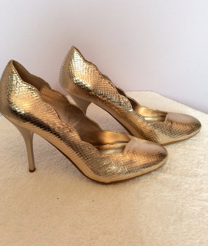 Brand New Untold Champagne Gold Leather Heels Size 7/40 - Whispers Dress Agency - Sold - 3