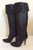 Kurt Geiger Black Leather Boots Size 3.5/36 - Whispers Dress Agency - Womens Boots - 3