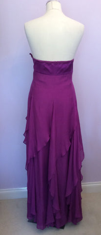 Monsoon Purple Silk Strapless Maxi Dress Size 18 - Whispers Dress Agency - Sold - 3