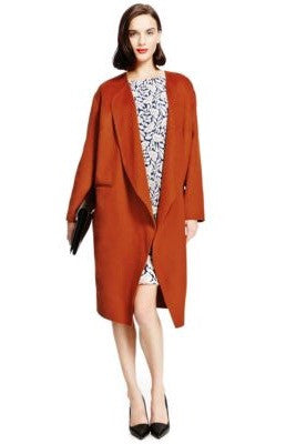 New Marks & Spencer Autograph Rust Oversize Open Front Coat Size 10 - Whispers Dress Agency - Womens Coats & Jackets - 1