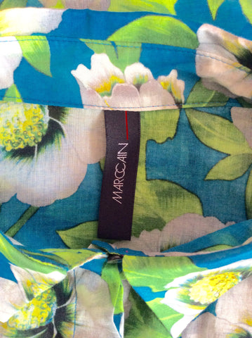 Brand New Marccain Turquoise & Green Floral Print Blouse Size N2 UK 12 - Whispers Dress Agency - Womens Shirts & Blouses - 3