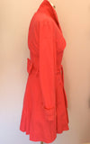 Kaliko Hot Pink Cotton & Linen Trench Coat / Mac Size 12 - Whispers Dress Agency - Womens Coats & Jackets - 2