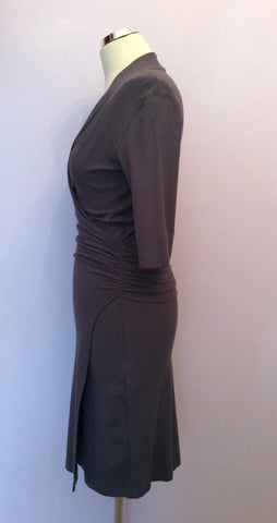 Marccain Dark Grey Stretch Jersey Wrap Dress Size N2 UK 10/12 - Whispers Dress Agency - Womens Dresses - 2